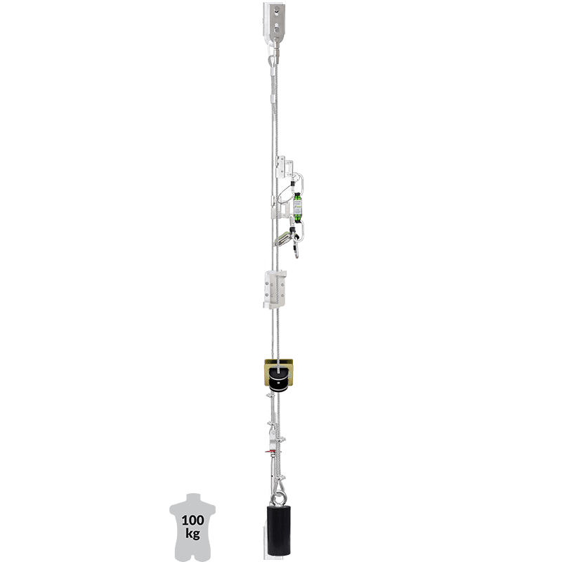 ANTI-CHUTE COULISSANT VERTICAL À CÂBLE - AVEC ABSORBEUR 8 ANTI-CHUTE COULISSANT VERTICAL À CÂBLE - AVEC ABSORBEUR | DOR INDUSTRIE